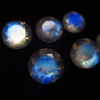 8 MM - Really High Grade - AAAAA - Rainbow Moonstone - Super Sparkle Nice Clean - Fine Cut Faceted Round Full Blue Fire - 6 pcs